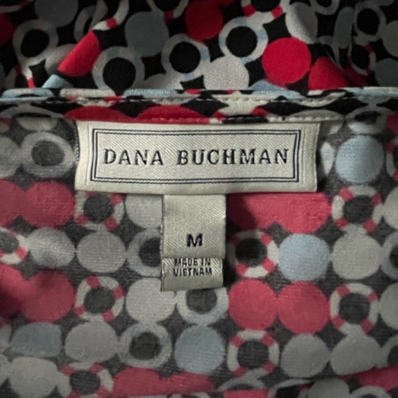 Dana Buchman Women's Modern Abstract Circles Wrap Top Size Medium - Picture 5 of 6